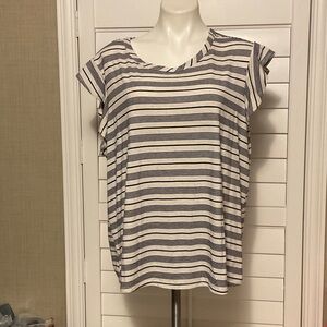 Classic Navy Striped Short Sleeve Top